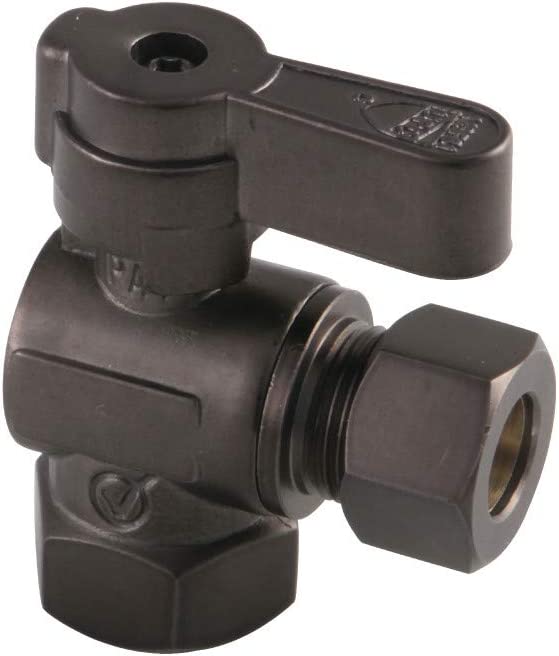 Kingston Brass KF5330ORB Baseline 5/8-Inch x 3/8-Inch OD Comp Angle Stop Valve, Oil Rubbed Bronze