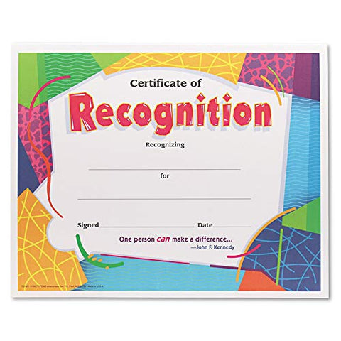 Form,CERT of RECOG,30/PK