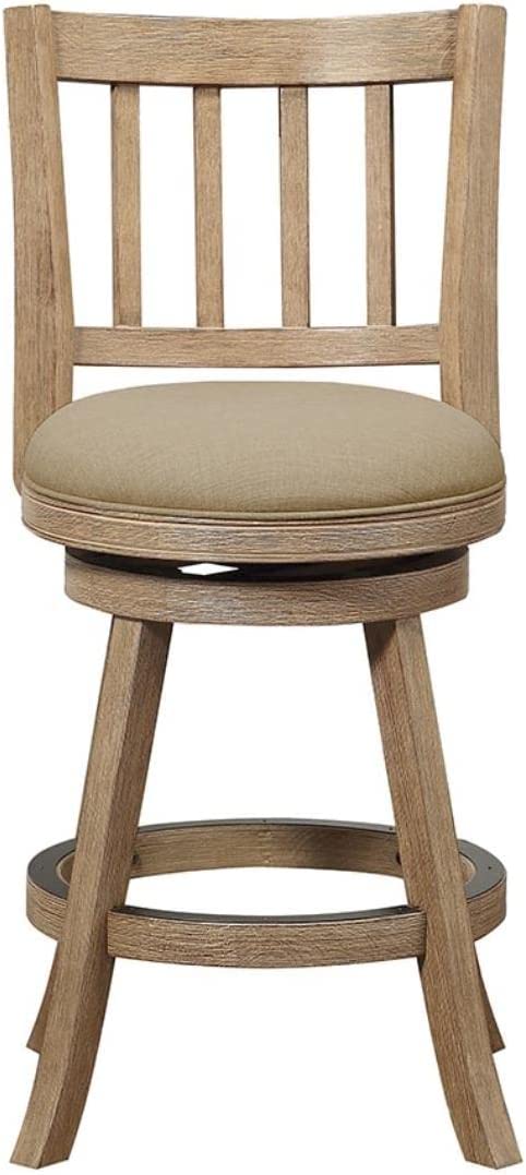 Boraam Sheldon Counter Height Stool, 24-Inch, 1-Pack, Driftwood Wire-Brush and Oatmeal