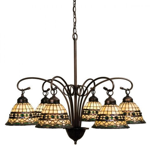 31 inches W Tiffany Roman 6 LT Chandelier