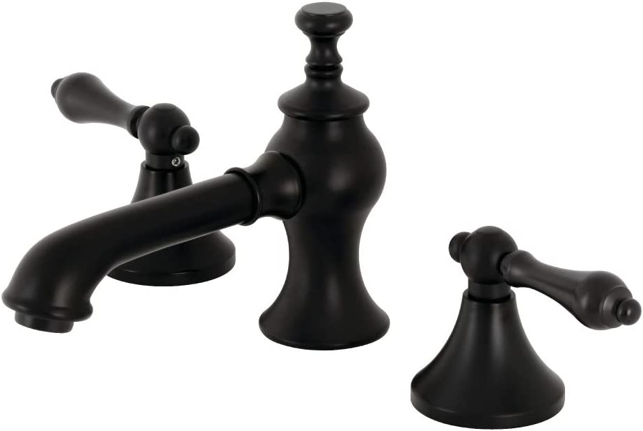 Kingston Brass KC7060AL Vintage Widespread Bathroom Faucet, Matte Black