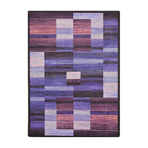 Joy Carpets Kid Essentials Boomblox Teen Area Rugs, 92-Inch by 129-Inch by 0.36-Inch, Purple