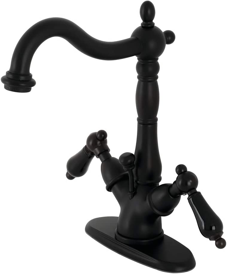 Kingston Brass KS1430PKL Duchess Bathroom Faucet, Matte Black