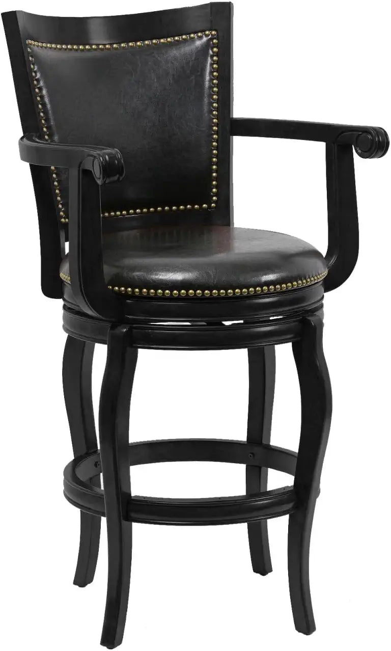 Boraam Jones Bar Height Memory Swivel Stool, 29-Inch, Black