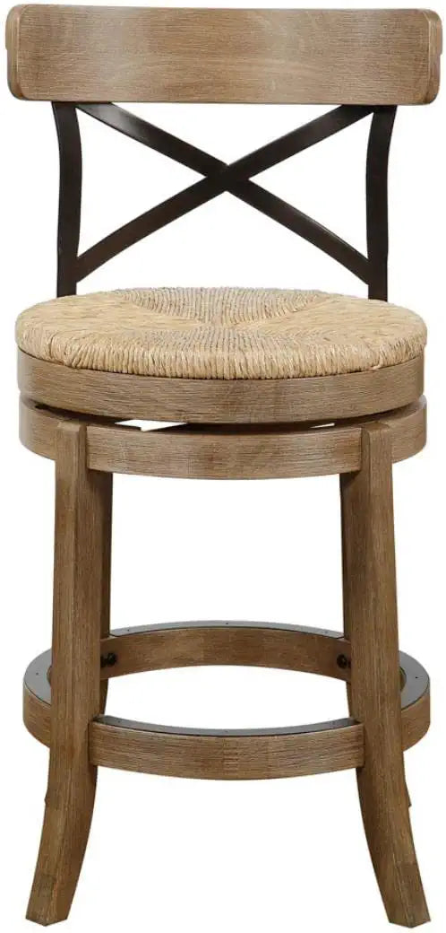 Boraam Myrtle Counter Height Stool, 24-Inch, Wheat Wire-Brush