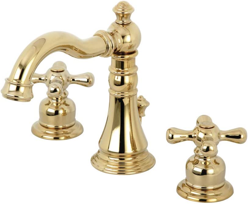 Kingston Brass FSC1972AX American Classic Widespread Bathroom Faucet, Polished Brass