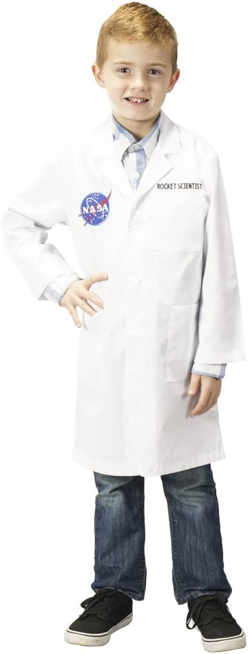 Aeromax Jr. NASA Rocket Scientist Lab Coat, White, Size 8/10