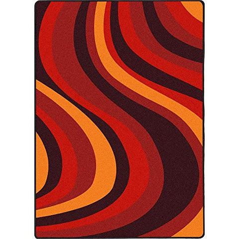 Joy Carpets Kid Essentials On The Curve Teen Area Rugs, 46-Inch by 64-Inch by 0.36-Inch, Red