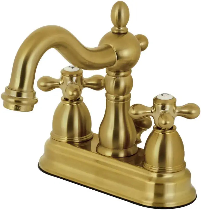 Kingston Brass KB1607AX 4 in. Centerset Bathroom Faucet, Brushed Brass