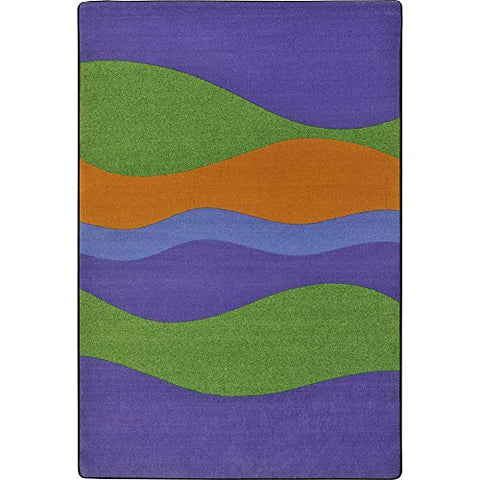 Joy Carpets Kid Essentials Flow Teen Area Rugs, 64-Inch by 92-Inch by 0.36-Inch, Violet