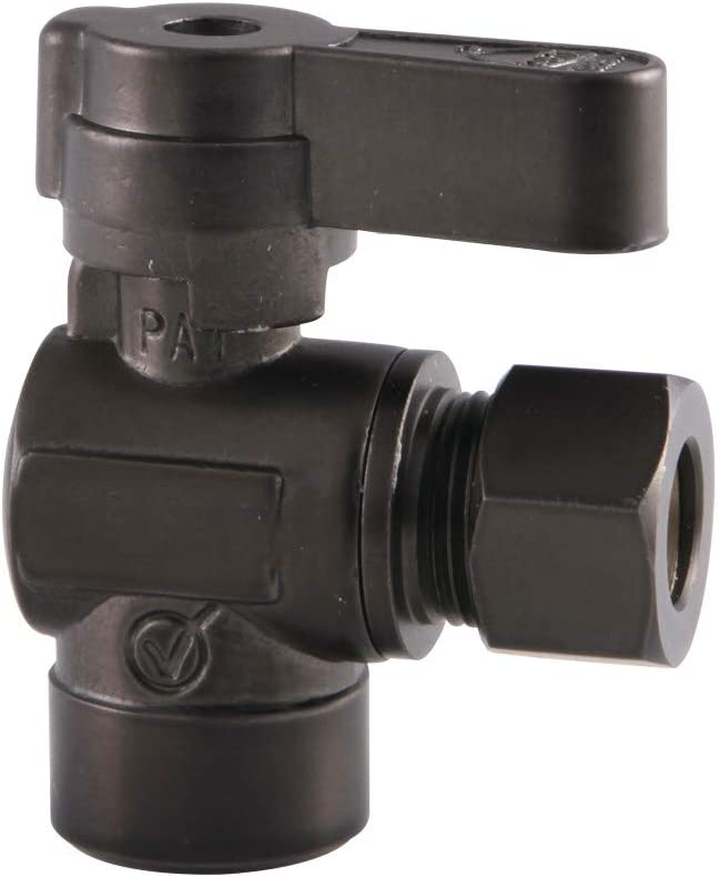 Kingston Brass KF4320ORB Baseline 1/2-Inch Sweat x 3/8-Inch OD Comp Angle Stop Valve, Oil Rubbed Bronze