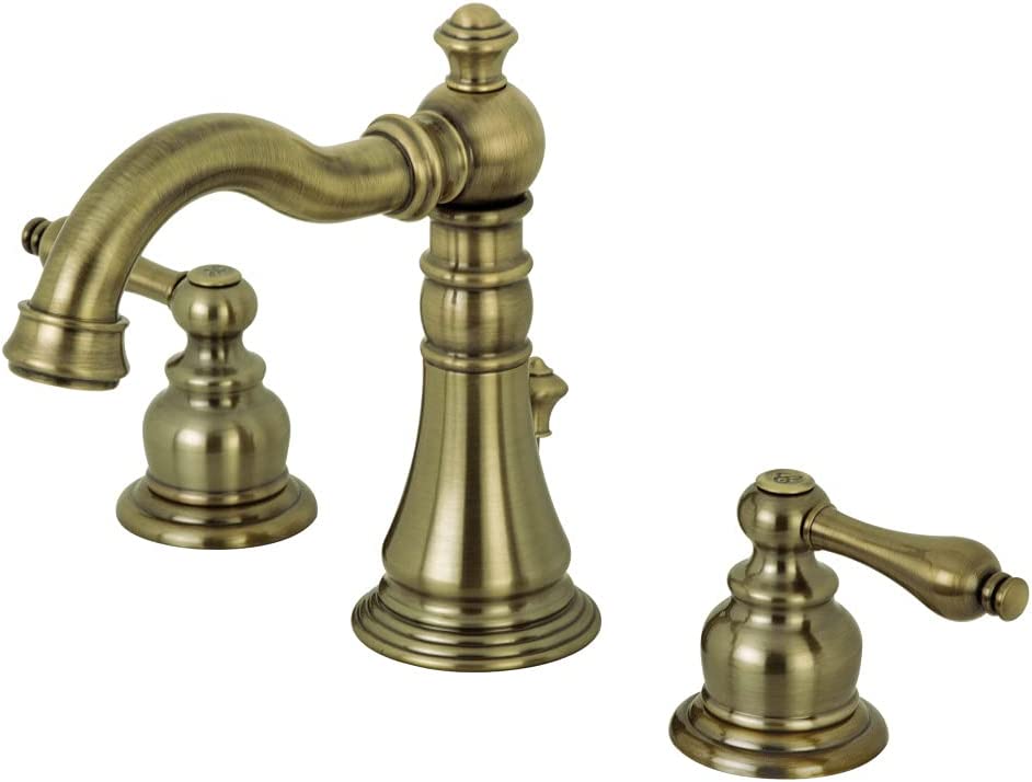 Fauceture FSC19733AL English Classic Widespread Bathroom Faucet, Antique Brass