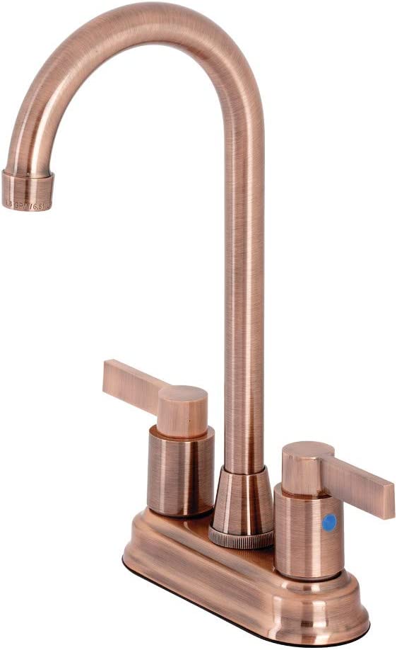 Kingston Brass KB849NDLAC NuvoFusion Bar Faucet, Antique Copper