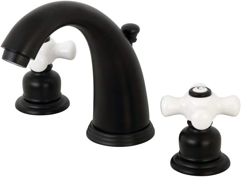 Kingston Brass KB980PX Victorian Widespread Bathroom Faucet, Matte Black