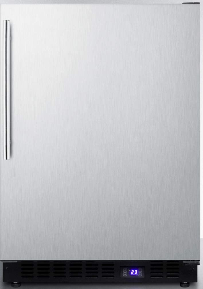 Summit Appliance SCFF53BXCSSHVIM Built-In Frost-Free Undercounter All-Freezer for Residential or Commercial Use with Icemaker, Stainless Steel Wrapped Exterior and Thin Handle