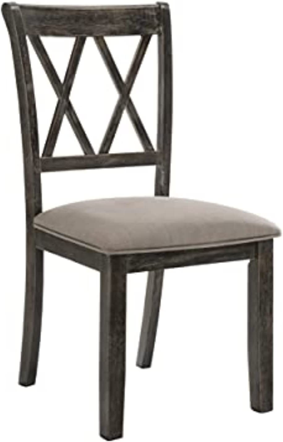 ACME Claudia II Side Chair (Set-2) - - Fabric &amp; Weathered Gray