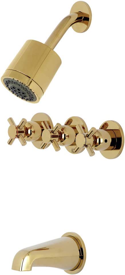Kingston Brass KBX8132DX Concord Tub and Shower Faucet, Polished Brass