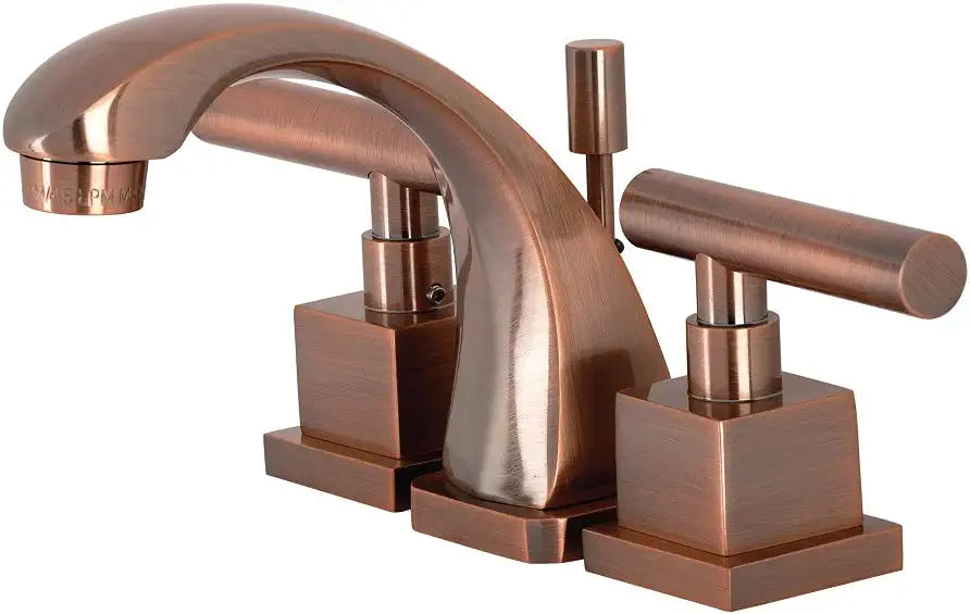 Kingston Brass KS494CQLAC Claremont Widespread Bathroom Faucet, Antique Copper