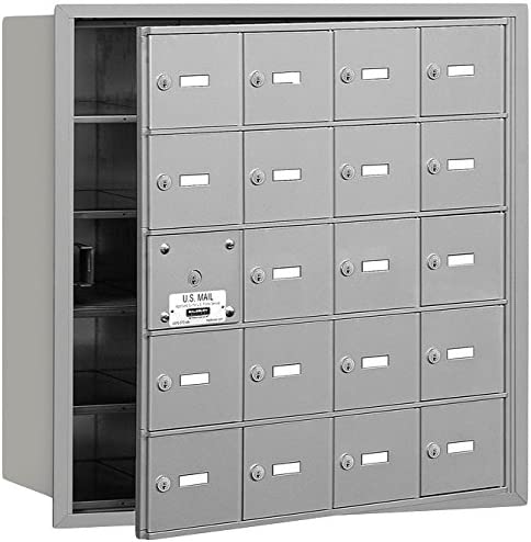 Salsbury Industries 3620AFU 4B Plus Horizontal Mailbox, 20 A Doors 19 Usable, Front Loading, USPS Access, Aluminum