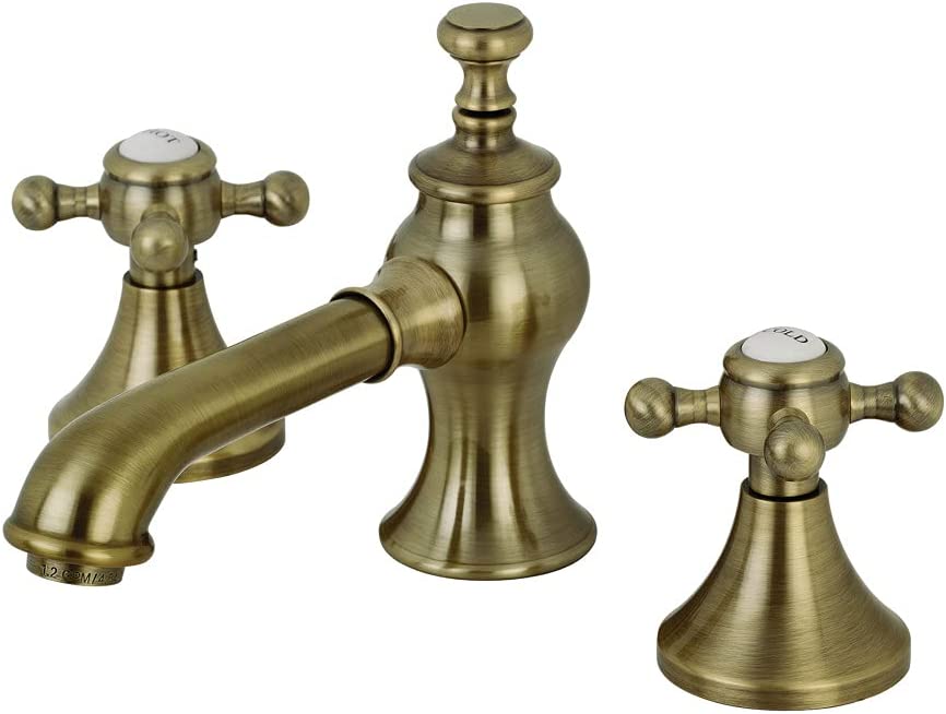 Kingston Brass KC7063BX English Country 8 in. Widespread Bathroom Faucet, Antique Brass