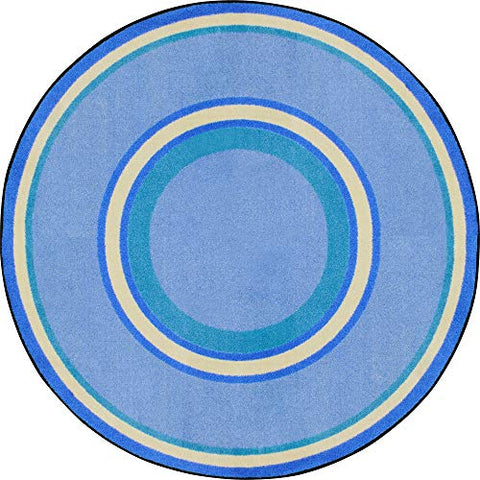 Joy Carpets Kid Essentials Ripples Misc Sold Color Area Rugs, 64-Inch by 64-Inch by 0.36-Inch, Boy Blue
