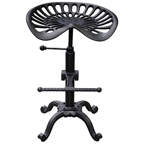 Abbot Adjustable Height Tractor-Seat Dining Stool in Black Powder Coat by Diamond Sofa