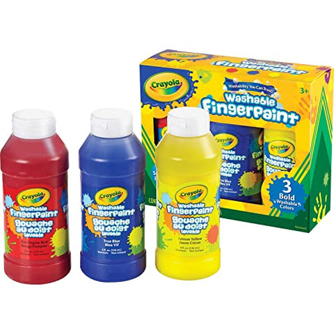 Crayola Washable Fingerpaint Bold Colors Set Activity Paint, 3 per