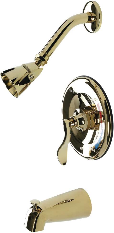 Kingston Brass KB8632DFL NuWave Tub and Shower Faucet, Polished Brass