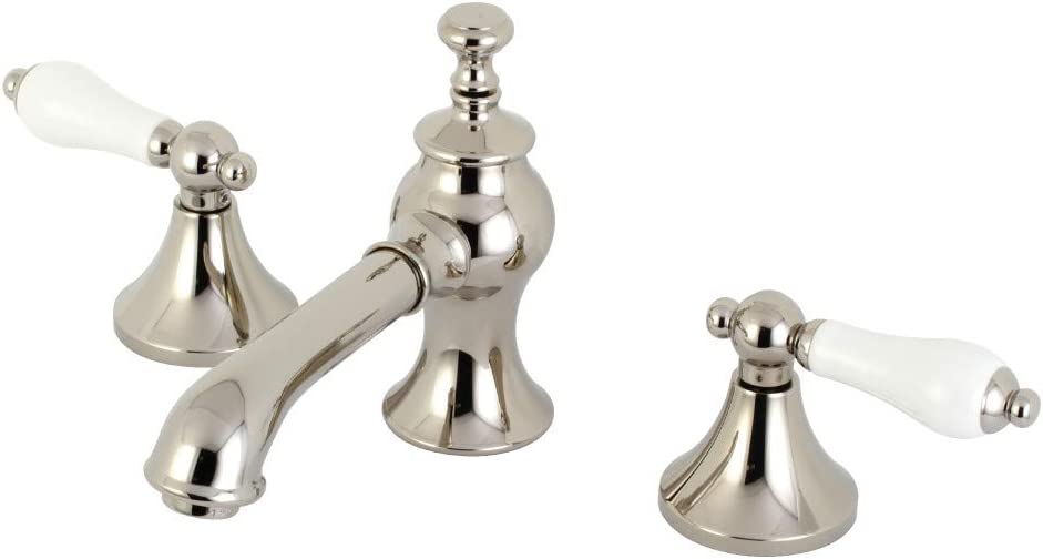 Kingston Brass KC7066PL Vintage Widespread Bathroom Faucet, Polished Nickel