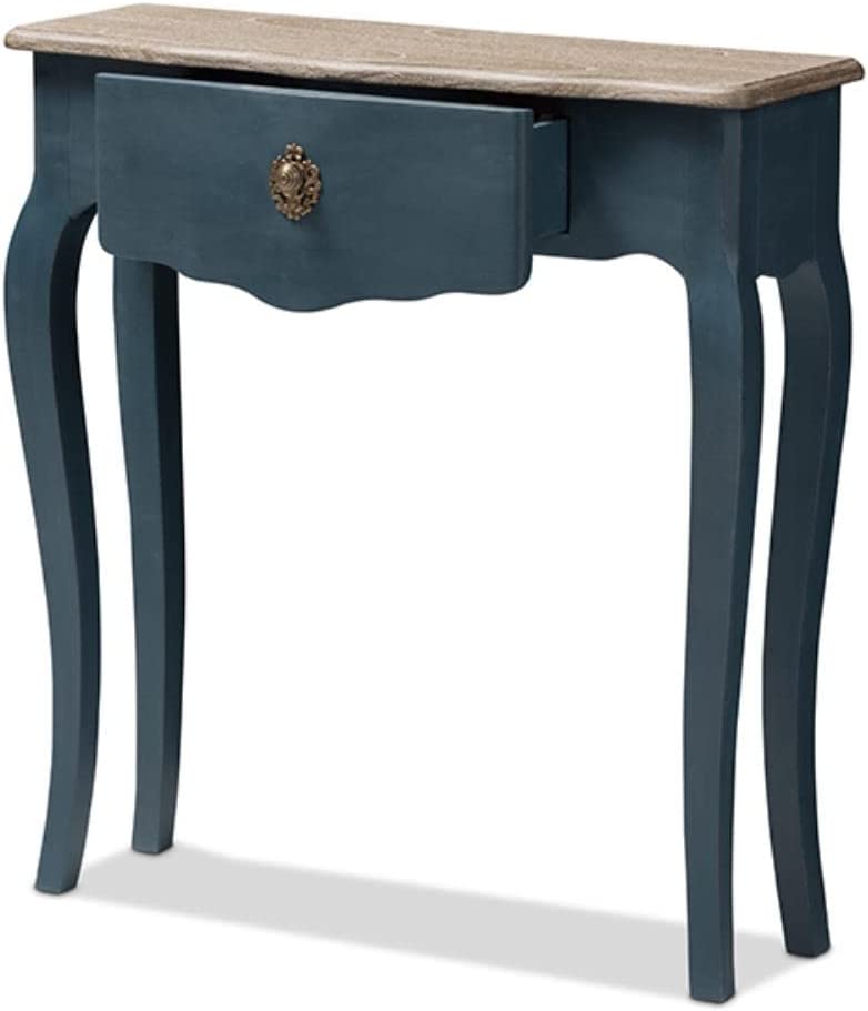 Baxton Studio Mazarine Classic and Provincial Blue Spruce Finished Console Table