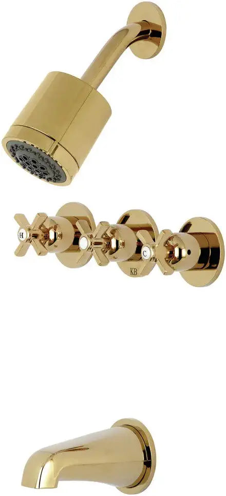 Kingston Brass KBX8132ZX Millennium Tub and Shower Faucet, Polished Brass