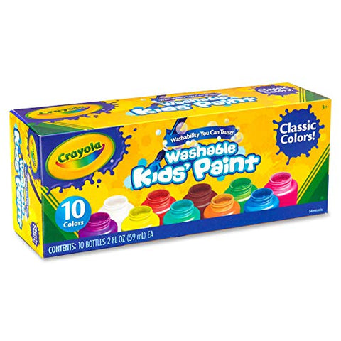 Crayola Washable Kids Set Activity Paint, Multi 10 per
