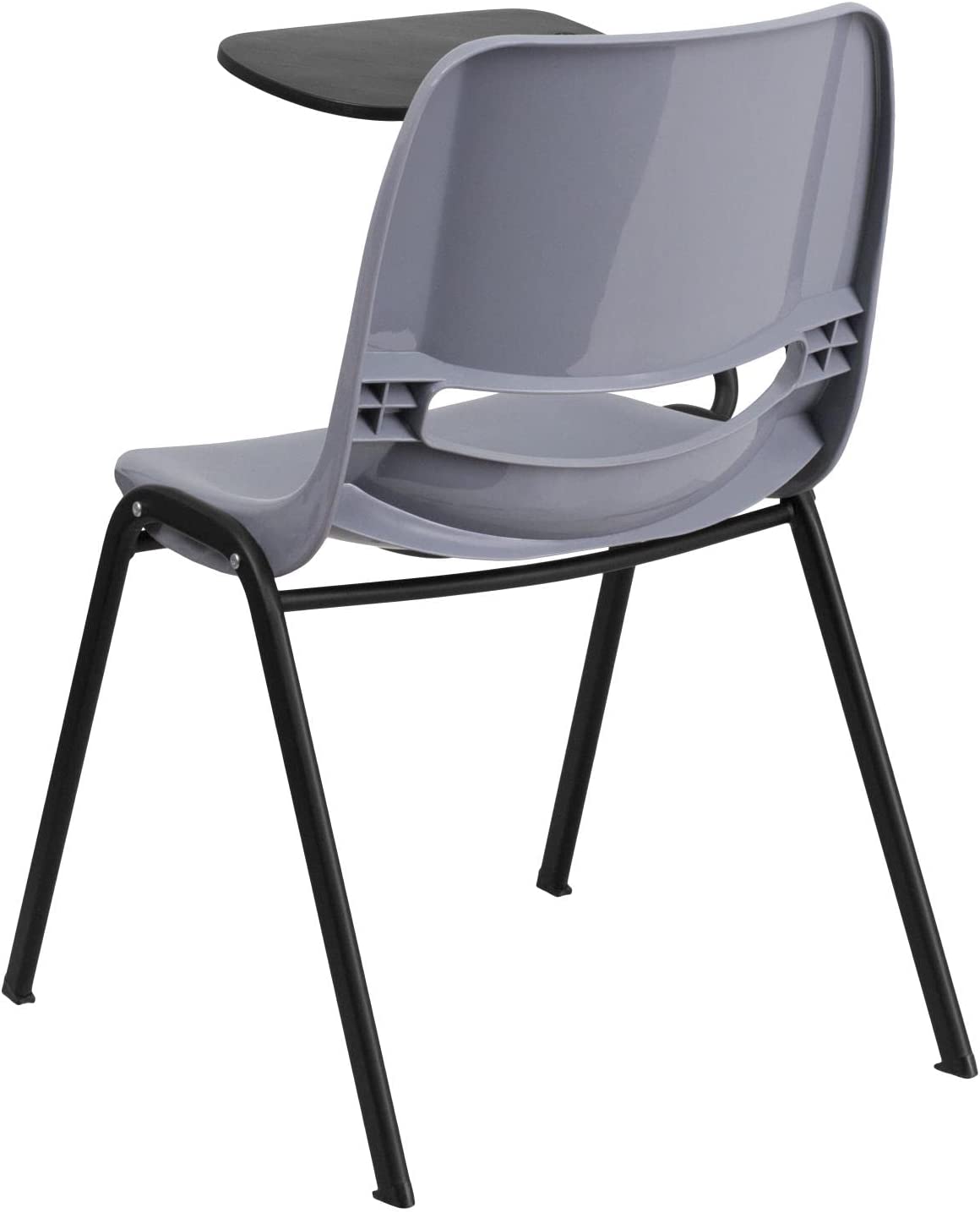 Flash Furniture Gray Ergonomic Shell Chair with Right Handed Flip-Up Tablet Arm