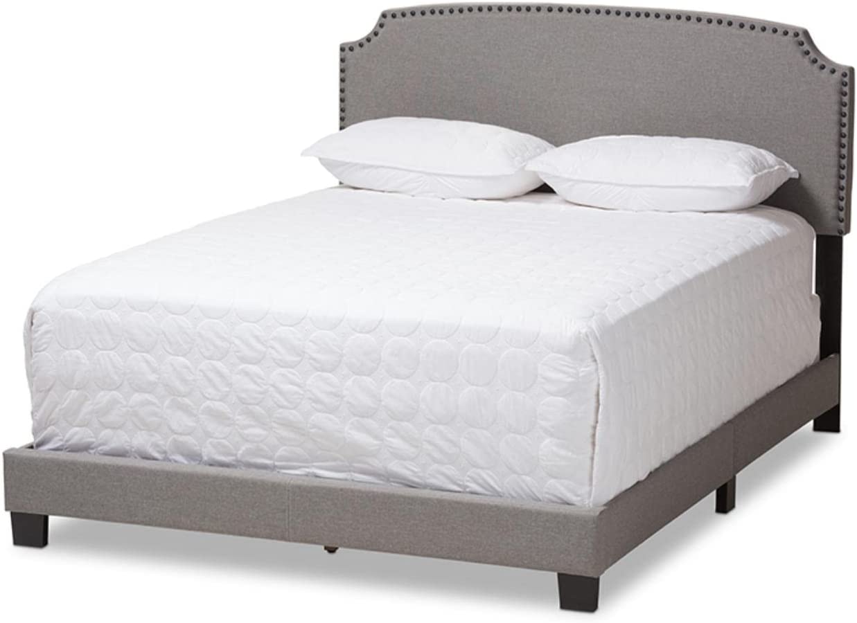 Baxton Studio Odette Modern and Contemporary Light Grey Fabric Upholstered Queen Size Bed