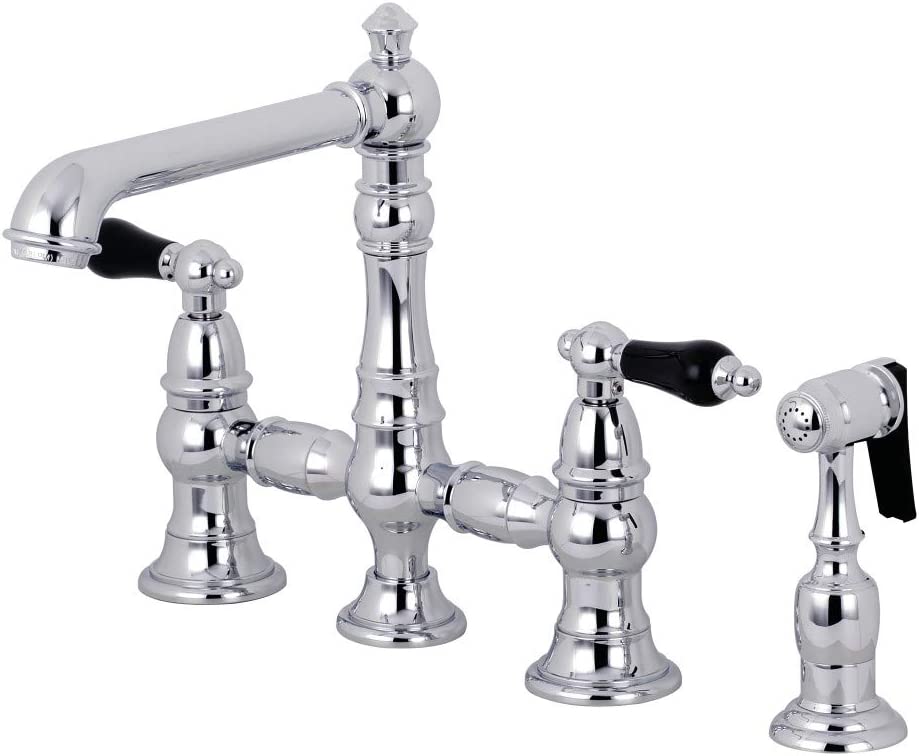 Kingston Brass KS7271PKLBS Duchess Bridge Kitchen Faucet, Polished Chrome