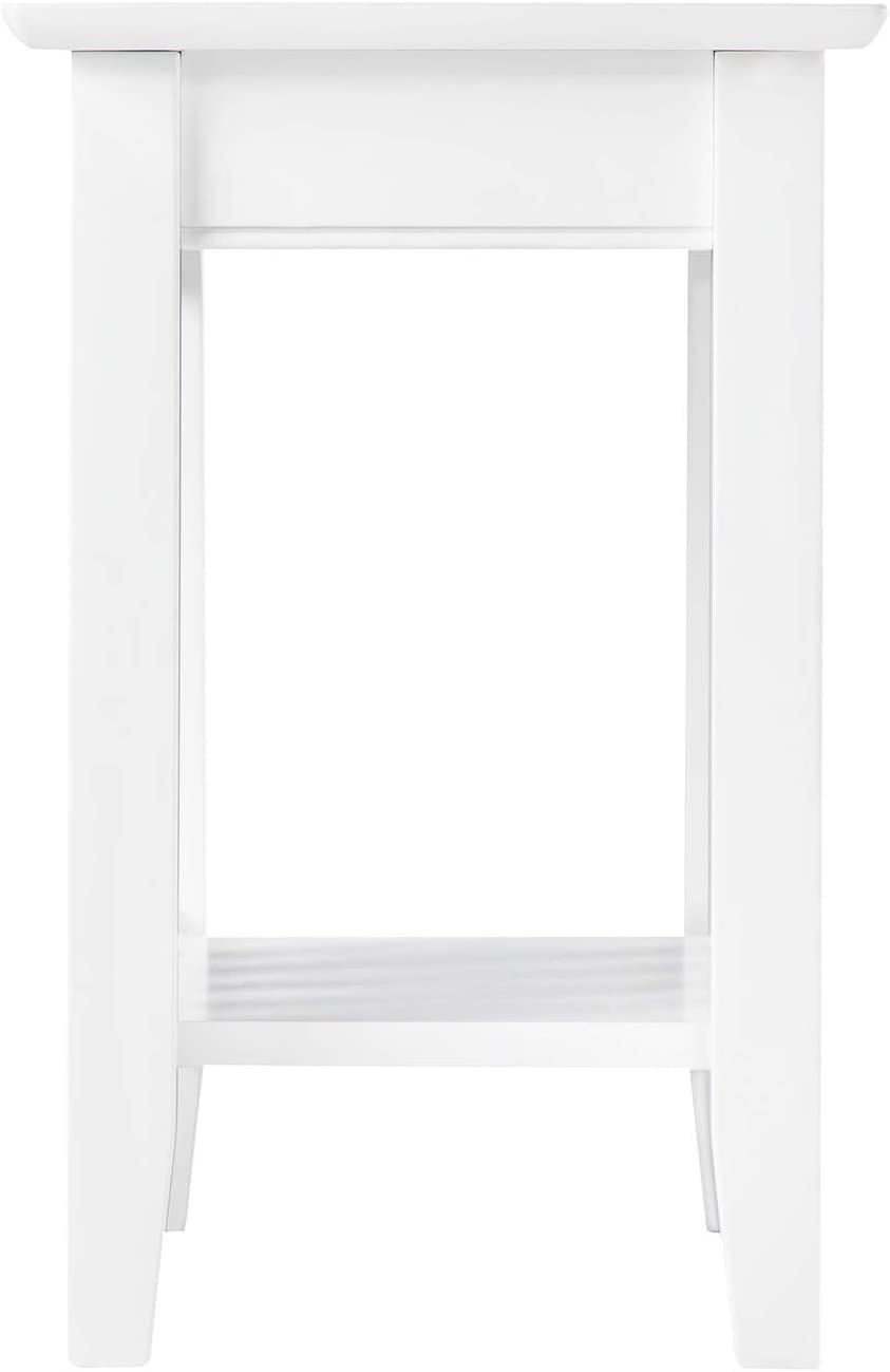 AFI Mission End Table, Chair Side (22&#34; x 14&#34;), White