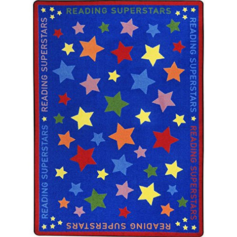 Joy Carpets 1853C Reading Superstars Childrens Rugs, C, Multicolor
