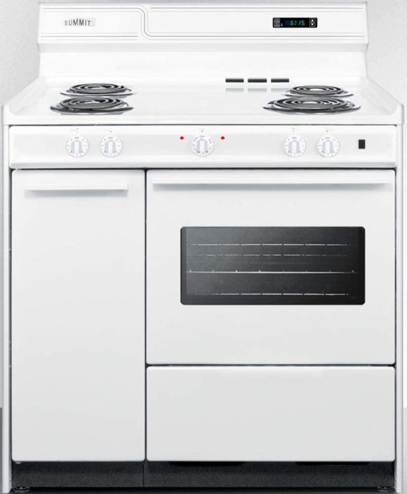 Summit WEM430KW Kitchen Electric Cooking Range, White