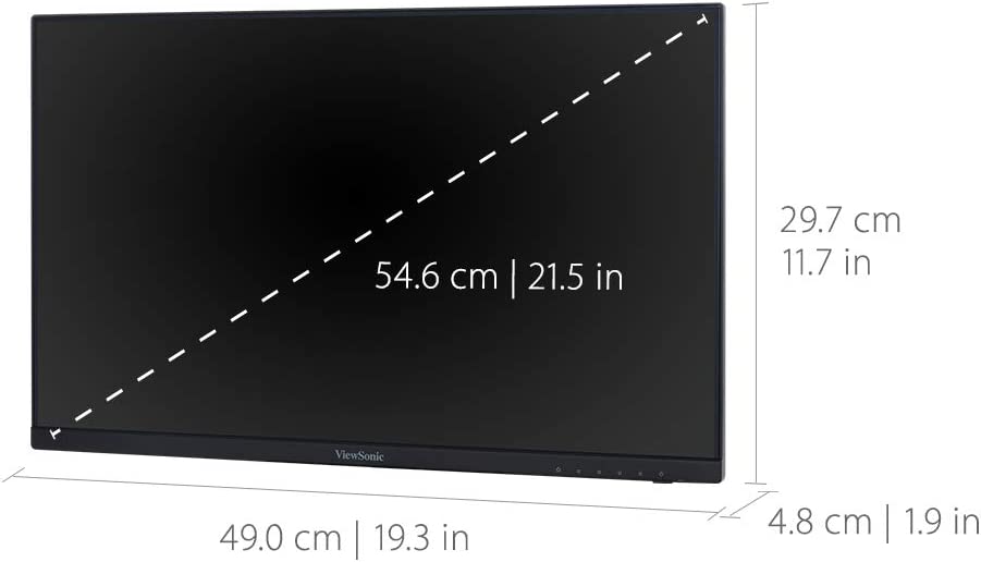 ViewSonic VA2256-MHD_H2 Dual Pack Head-Only 1080p IPS Monitors with Ultra-Thin Bezels, HDMI, DisplayPort and VGA for Home and Office