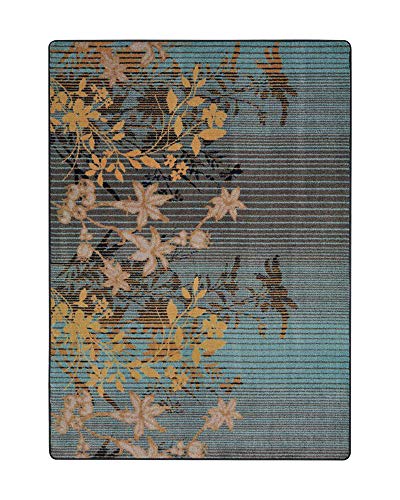 Joy Carpets First Take Peaceful Garden Area Rug in Color Lagoon, 7&#39;8&#34; x 10&#39;9&#34;
