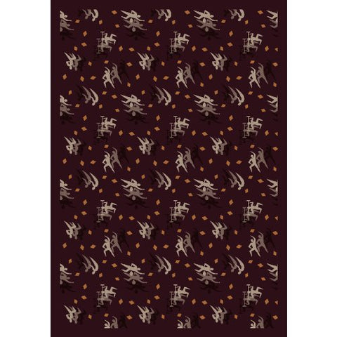 Joy Carpets Sports Fan Fitness Zone Sports Area Rugs, 92-Inch by 129-Inch by 0.36-Inch, Burgundy