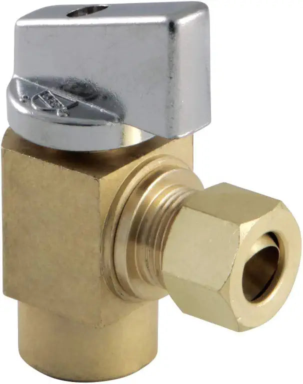 Kingston Brass KF43204CTL Columbia 1/2 Inch Sweat x 3/8 Inch O.D Compression Quarter-Turn Angle Stop Valve, Raw Brass