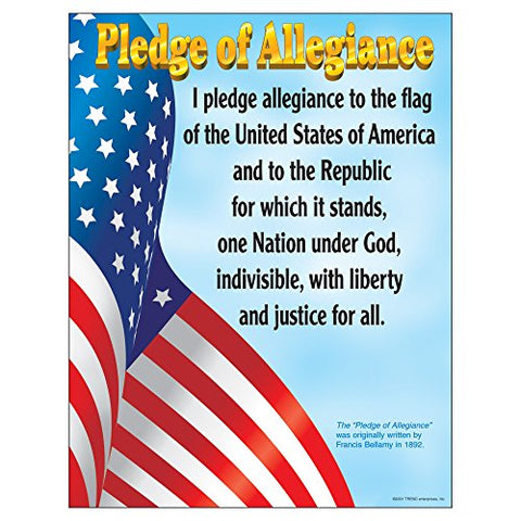 TREND enterprises, Inc. Pledge of Allegiance Learning Chart, 17&#34; x 22&#34;