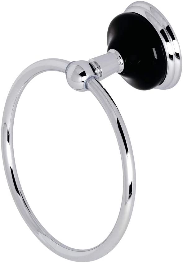 Kingston Brass BA9114C Water Onyx Towel Ring, Polished Chrome