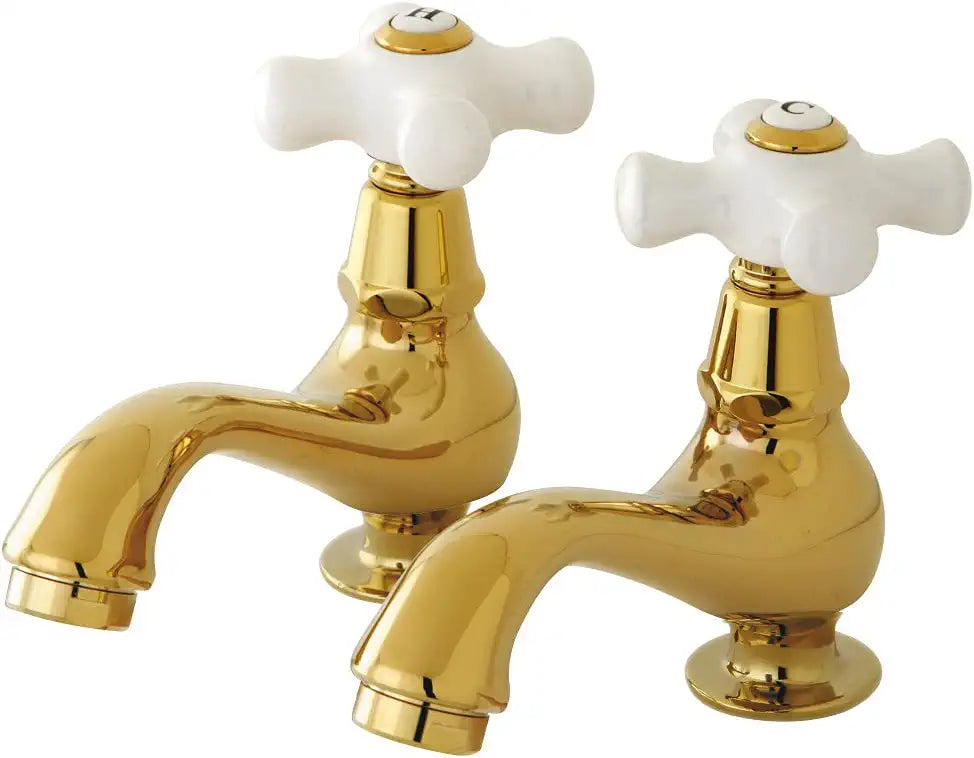 Kingston Brass KS1102PX Heritage Basin Tap Faucet, 4-3/8 inch Spout Reach, Polished Brass