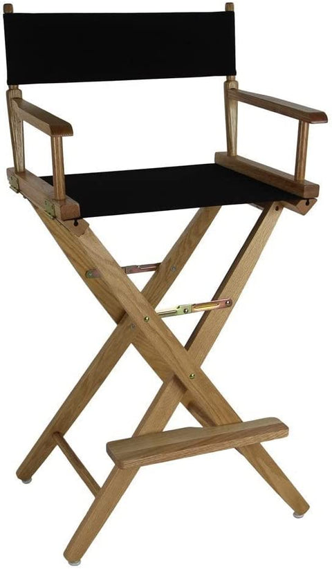 Extra-Wide Premium 30 Directors Chair Black Frame W/Natural Color Cover