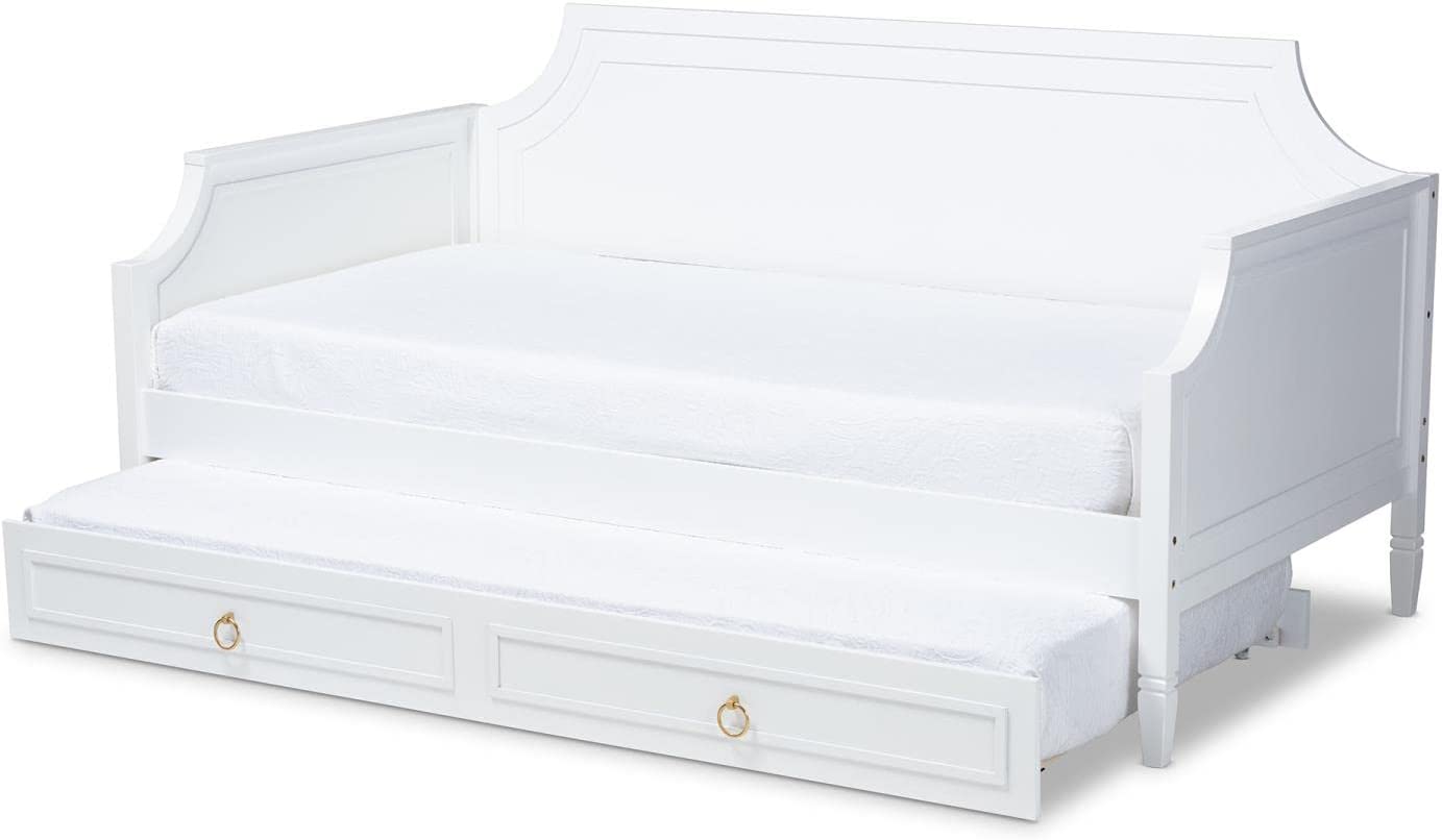 Baxton Studio Mariana Classic and Traditional White Finished Wood Twin Size Daybed