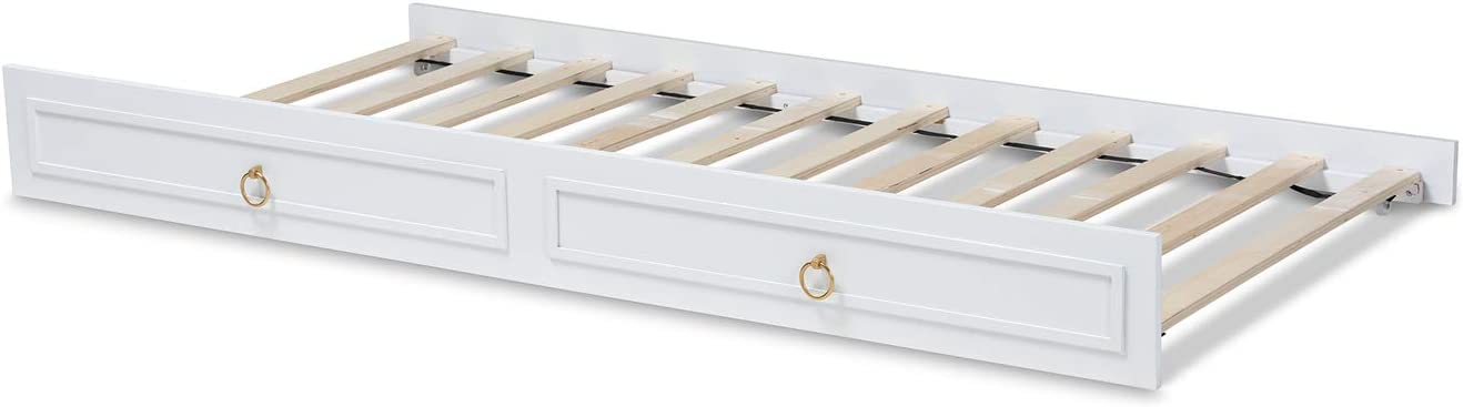 Baxton Studio Mariana Classic and Traditional White Finished Wood Twin Size Trundle