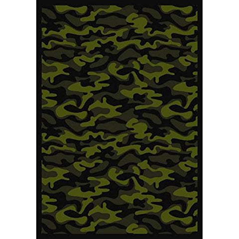 Joy Carpets Kaleidoscope Funky Camo Whimsical Area Rugs, 64-Inch by 92-Inch by 0.36-Inch, Green