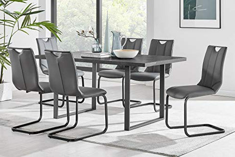 Armen Living Fenton and Gray Pacific 7 Piece Modern Rectangular Dining Set